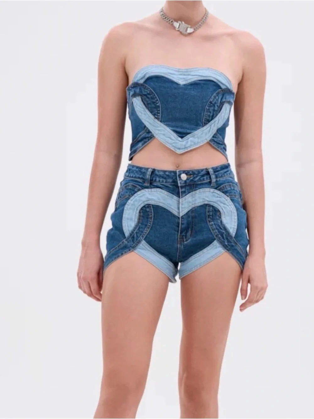 So much love denim short set.